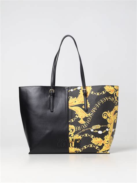 logo-embossed leather tote versace jeans collection|Versace Jeans Couture Tote Bags for Women .